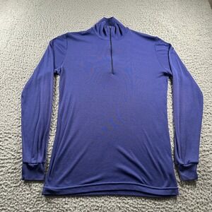 Patagonia Capilene Shirt Mens L Long Sleeve 1/4 Zip Blue Lightweight Base Layer